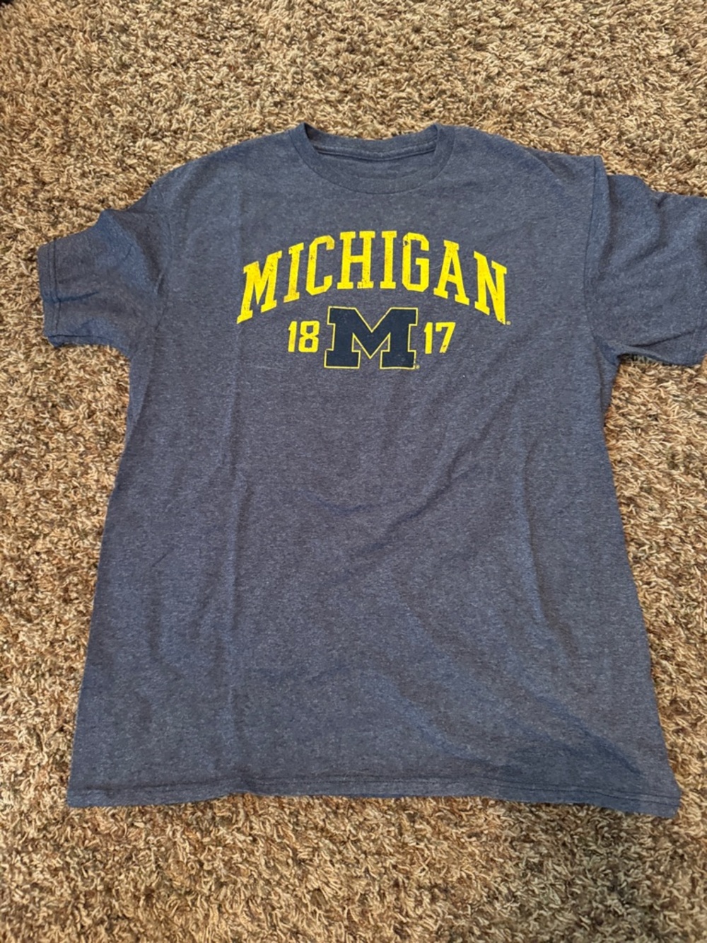Michigan University Blue Graphic Tee size med
